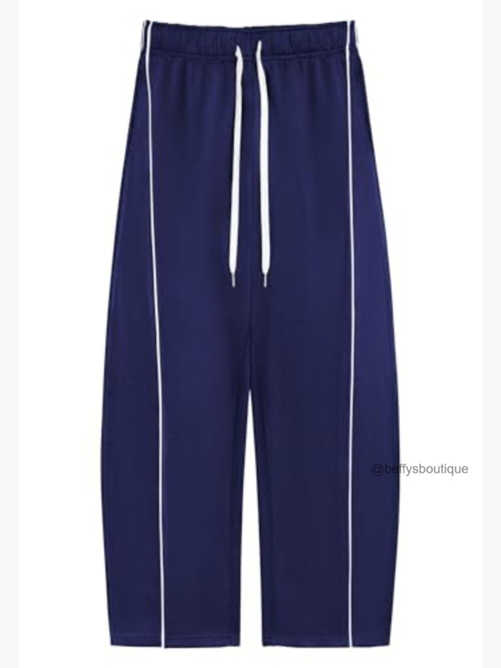 High Waist Barrel Sweatpants with Pockets Side Striped Y2K Joggers - Picture 4 of 7
